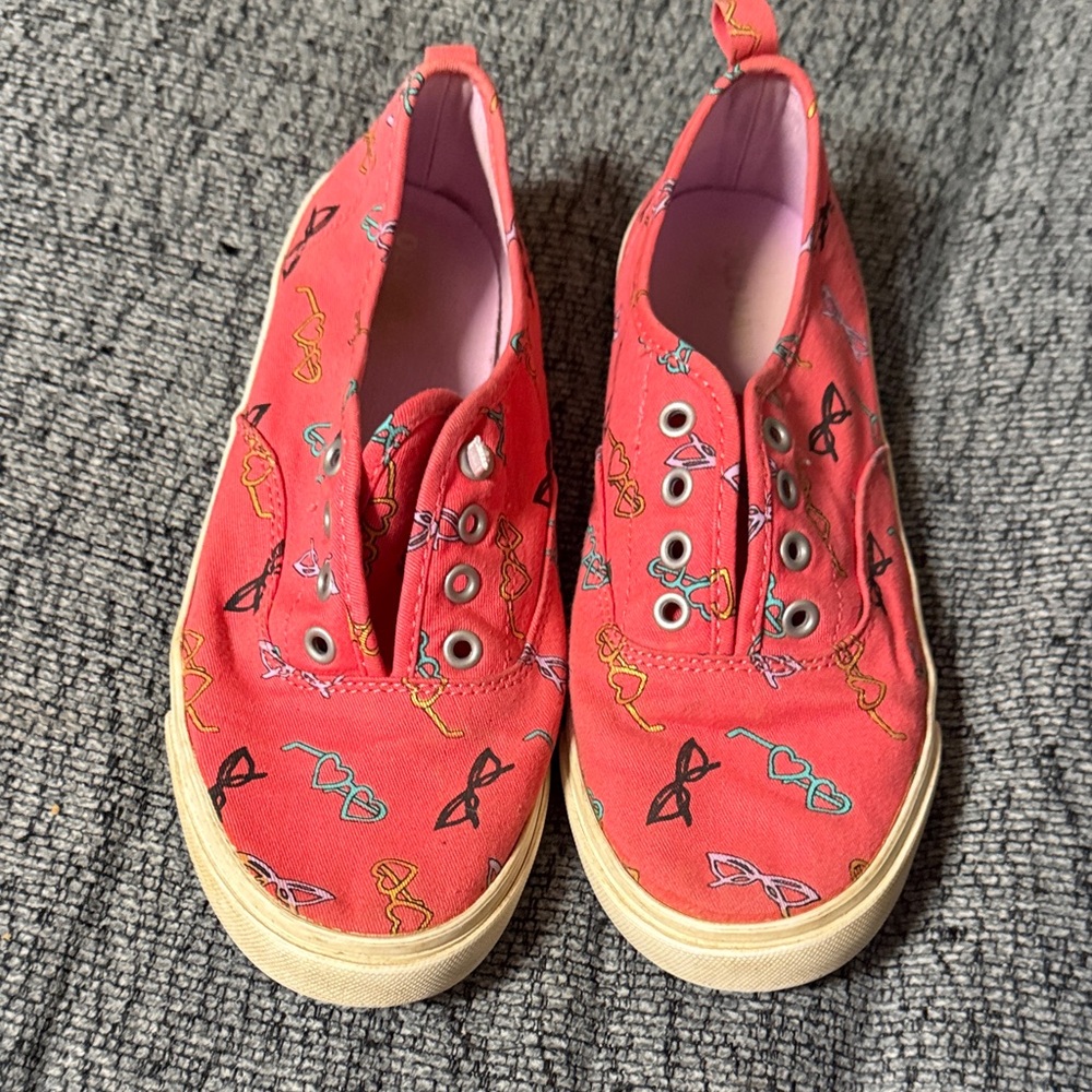 Fun Pink Sneakers with Sunglasses Pattern Kids size 4 old Navy brand